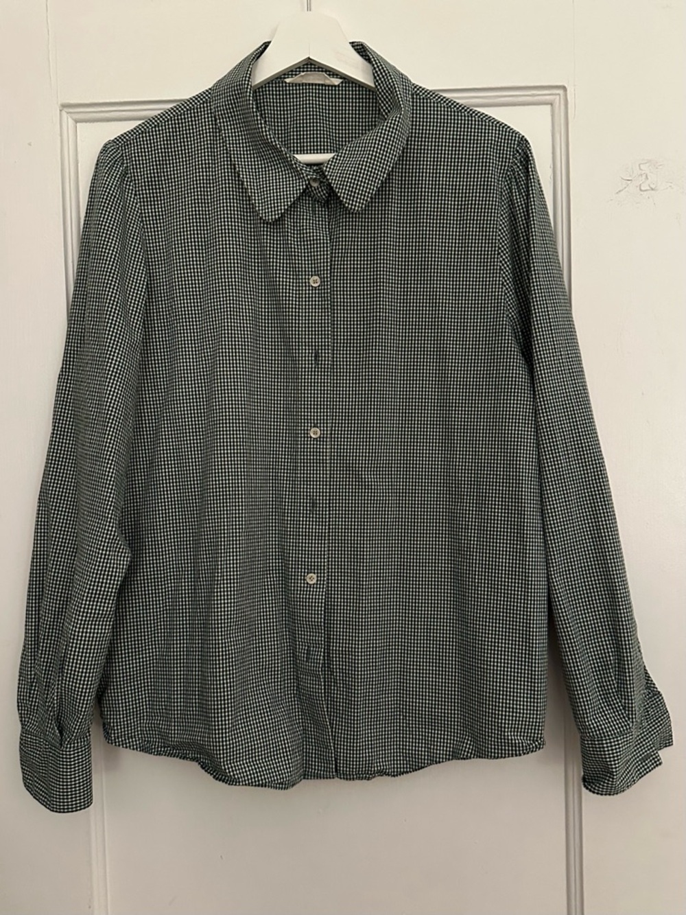 Green and White Gingham cotton Shirt